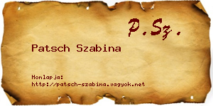 Patsch Szabina névjegykártya